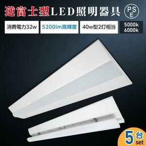 【5台セット】薄型天井照明　LEDベースライト　TT-LBL-G2332-5SET-5000K/6000K