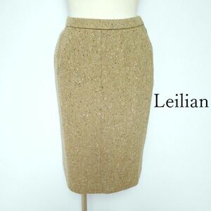 853239 Leilian レリアン ベージュ系 カシミア混 スカート 7
