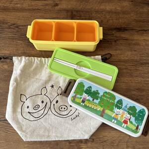 Новая Lucky Pig Lunch Box, палочка для палочек, ланч -коробка, сумка для шнуров