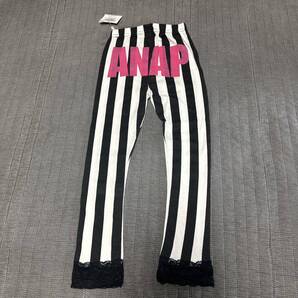 新品ANAPアナップ ケツロゴストライプボーダーレギンスパンツ120 JENNI ziddy レース付きスパッツ