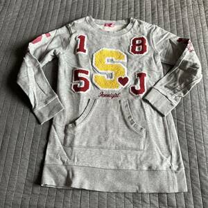 2 times have on JENNI SaGa la embroidery sweatshirt One-piece 140 ALGY sweat sweatshirt Kids One-piece girl child clothes 