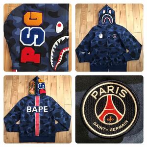 ★激レア★ PSG シャーク パーカー Sサイズ a bathing ape BAPE camo Paris shark full zip hoodie エイプ ベイプ アベイシングエイプ i95