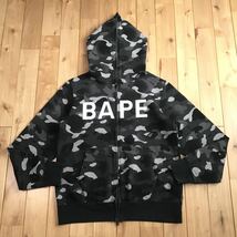 BAPE LOGO グラデーションカモ パーカー Lサイズ shark full zip hoodie a bathing ape BAPE camo エイプ ベイプ アベイシングエイプ i4575_画像1