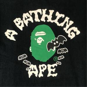 ★蓄光★ ハロウィン カレッジロゴ Tシャツ Mサイズ black a bathing ape BAPE Halloween エイプ ベイプ アベイシングエイプ w2999の画像3
