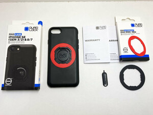 ◆中古 Quad Lock (クアッドロック) iPHONE SE(2/3)/7/8用(Magケース) TPU・ポリカーボネイト製ケース カラーリング Red(赤)セット◆