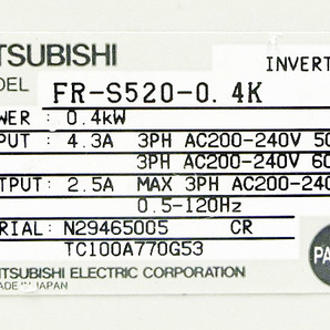 【3台セット】 三菱電機 MITSUBISHI インバーター FR-F520J-1.5K FR-E520-0.75K FR-S520-0.4K ■■■の画像7