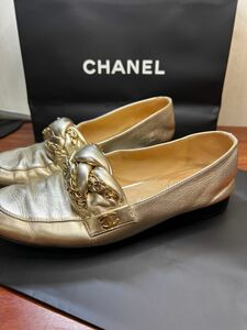 CHANEL シャネル レディース パンプス ココマーク ゴールド