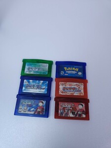 美品/動作品 Nintendo GAME BOY advance ゲームボーイアドバンス用ソフト まとめて 6個セット /POKEMON /SAPPHIRE/Green/Fire Red / Ruby.