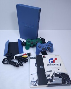 美品 / 動作品 ソニー PS2本体セット SCPH-39000TB トイズブルー トイザらス限定カラー コントローラ×２ メモリーカード付(71)