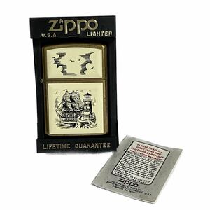 ZIPPO スクリームショー ゴールド 1932-1991 保証書 保存箱 ジッポ スクリムショー 海 展望台 灯台 オイルライター ブランドフォード