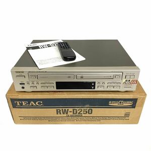 TEAC RW-250 CDレコーダー ダブルデッキ ティアック 倍速ダビング ダビング 機器 音楽機器 機材 オーディオ リモコン 説明書