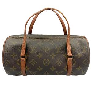 1円スタート■ LOUIS VUITTON ルイヴィトン モノグラム パピヨン25 筒型 ハンドバッグ ミニボストン PVC×レザー フランス製 ジャンク