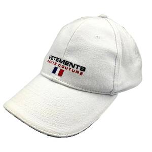 【即決】 VETEMENTS ヴェトモン Haute Couture オートクチュール刺繍キャップ / ホワイト / WSS18AC16 / クリーニング済み / 2018ss