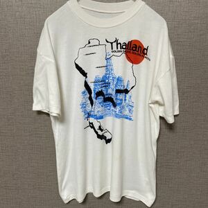 80s 90s USA ビンテージ ヴィンテージ Tシャツ tee アメリカ 古着 染み込み プリント タイ 日の丸 地図 アート art レア バンド ロック old