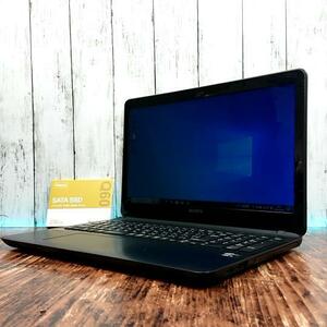 【動作確認済】SONY ノートPC SVF152C16N Windows10 新品 SSD 256GB CPU Intel Corei3 3227U 1.90GHz 15.6インチ メモリ 8GB パソコン