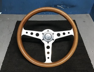 M03* Gifu departure MOMO INDY/ Momo / super Indy / wooden steering wheel / steering wheel / interior / car supplies / that time thing /12-85/ diameter 340mm/ present condition goods R5.9/20*a