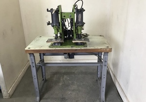 ★岐阜発 HOOK & EYEPRESS MACHINE△HEF-3/ボタン/ホック/工業用/ホース欠品/動作未確認/サビ汚れ有り/塗装剥げ有り/ジャンク品□3/16□★