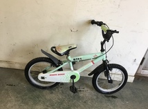 184★岐阜発　②△BTM/KIDS BIKE/子供自転車△16インチ/走行確認/サビ有り/タイヤひび割れ有り/サビ有り/現状品　R4.9/14★_画像1