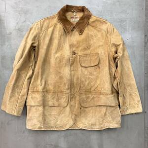 30S40S ビンテージ Duxbak ハンティングジャケット フラップポケット ダック地 size42 カバーオール 襟コーデュロイ vuz0128