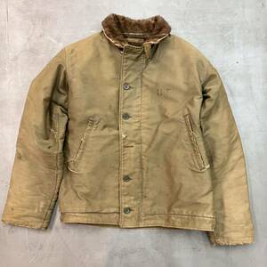 40S ビンテージ N-1 デッキジャケット U.S.ARMY ステンシル CONMARジッパー アルパカボア ジャングルクロス コの字 size 38 vuz0139