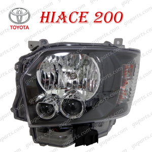 ハイエース 200系 4型 フェイスチェンジ ハロゲン → HID LED 化 左 ヘッド ライト 黒 ランプ KDH TRH