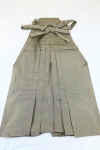 【着物フィ】美品 男 袴 馬乗り型 縞 仙台平 正絹　紐下83cm　稽古　練習　お洒落　15208