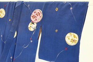 【着物フィ】アンティーク　小紋　薄紫　紫 花　梅　大正ロマン レトロ 仕立て上がり 正絹 kimono 14712