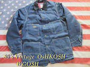 美品80's Vintage ＯｓＨＫＯＳＨ　Ｂ’ＧＯＳＨ　Ｄｅｎｉｍ　Ｃｏｖｅｒａｌｌｓ　　size:38R /ビンテージ/オシュコシュ／カバーオール/