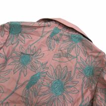 S161 日本製 YUKIKO HANAI ユキコハナイ ジャケット 上着 羽織り アウター 刺繍 綿100% コットン レディース 10 ピンク_画像6