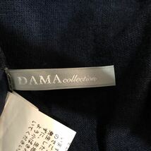 NB186 DAMA collection ダーマコレクション デザイン トップス 異素材切替 プルオーバー ゆったり 長袖 ネイビー 紺 レディース L_画像9