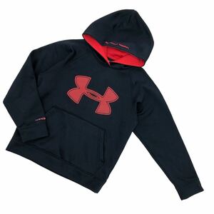 NS105 UNDER ARMOUR アンダーアーマー 子供服 ジュニア スウェット トレーナー フーディ トップス 長袖 キッズ YMS 130cm 相当 ブラック 黒