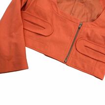 S167 CARVEN カルヴェン セットアップ ジャケット スカート 上着 羽織り ミニスカート 上下セット デザイン レディース 38 オレンジ_画像4