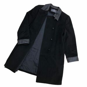 S168 日本製 カシミヤ100% SHENIR LUCIUS コート ロングコート パイソン 蛇皮 アウター 上着 カシミア cashmere レディース ブラック 黒の画像6