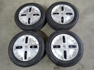 YS3822【送料無料175/65R15】ニッサン純正スチール キューブ ダンロップ 中古スタッドレス ▼15×5.5J 100/4H ET約40▼1円スタート