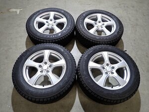 YS3859【送料無料225/65R17】ハリアー RAV4 エクストレイルなどに 中古スタッドレス ★17×7J 114.3/5H ET38★1円スタート