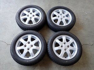 YS3900【送料無料155/65R14】ダイハツ純正 タント ミライース ムーブ等 BS 中古スタッドレス ▼14×4.5J 100/4H ET45▼1円スタート