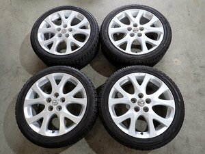 YS3883【送料無料225/45R18】マツダ純正 アテンザスポーツ スポーツワゴンへ 中古スタッドレス ■18×7.5J 114.3/5H ET60■ 1円スタート