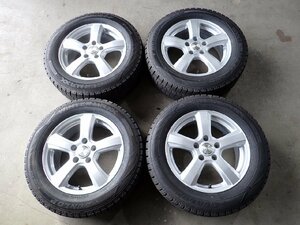 YS3421【送料無料215/60R16】オデッセイ エスティマ ヴェゼル ダンロップ 中古スタッドレス ★16×6.5J 114.3/5H ET48★1円スタート