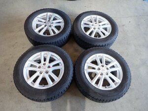 YS3605【送料無料195/65R15】プリウス ウィッシュ プレミオ アリオン 中古スタッドレス ★15×6J 100/5H ET43★1円スタート