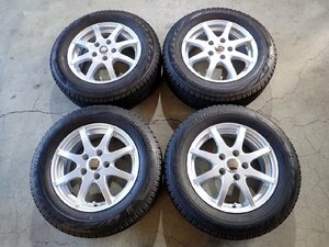 YS3633【送料無料195/65R15】セレナ オーリス ルミオン 2020年製 BS VRX2 中古スタッドレス ■15×6J 114.3/5H ET45■1円スタート