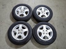 YS3714【送料無料155/70R13】バモス ミライースなどに 2022年製 ダンロップ 中古スタッドレス ●13×4J 100/4H ET42●1円スタート_画像1