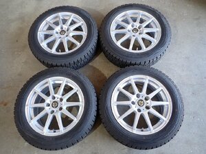 YS3929【送料無料195/60R16】セレナ 30ラフェスタなどに ダンロップ 中古スタッドレス ★16×6.5J 114.3/5H ET45★1円スタート