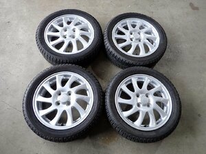 YS3964【送料無料165/55R15】ダイハツ純正 タント ムーブ ミライース 中古スタッドレス ●15×4.5J 100/4H ET45●1円スタート