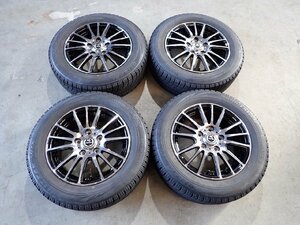 YS4026【送料無料185/65R15】現行フリードへ ブリヂストン 中古スタッドレスセット ▼15×6J 114.3/5H ET53▼1円スタート