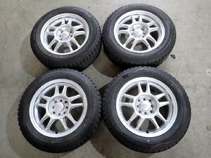 YS4127【送料無料185/65R15】ノート ティーダ フリード等 ダンロップ 中古スタッドレス ▼15×6.5J 100-114.3/4H ET40▼1円スタート