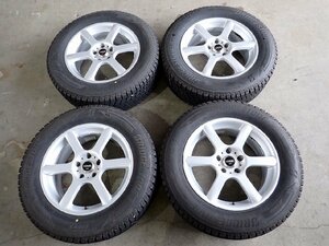 YS4456【送料無料225/65R17】RAV4 ヴァンガード T32エクストレイル 中古スタッドレスセット ★17×7J 114.3/5H ET45★1円スタート