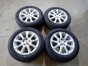 YS4634【送料無料205/55R16】オーリス ルミオン ステージア リーフ等 中古スタッドレスセット★16×6.5J 114.3/5H ET40★