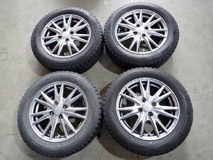 YS4866【送料無料175/65R15】アクア フィット スイフト キューブなどへ 中古スタッドレス ▼15×5.5J 100/4H ET42▼1円スタート