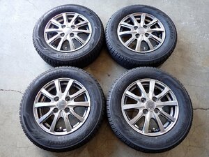 YS4994【送料無料155/70R13】バモス ミライース などに ヨコハマ 中古スタッドレスセット ★13×4J 100/4H ET42★1円スタート