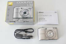 Nikon デジカメ COOLPIX L32 シルバー 乾電池式 使用感少(AM14)_画像1